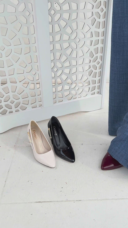 Motya Bej Rugan Topuklu Ayakkabı