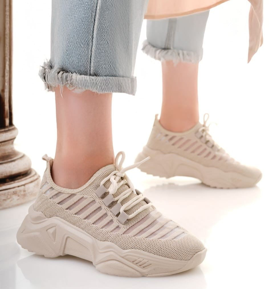 Ante Bej Triko Bağcıklı Spor Ayakkabı