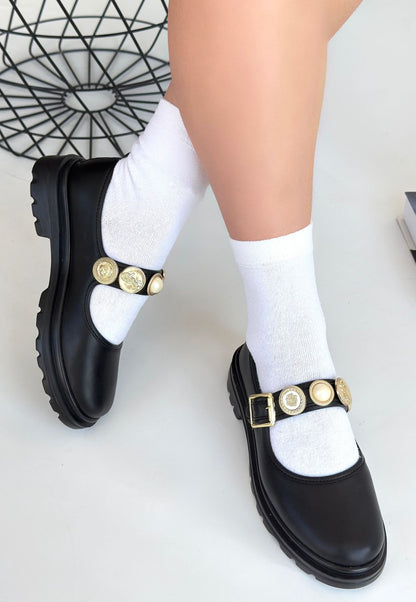 Okira Siyah Cilt Oxford Ayakkabı